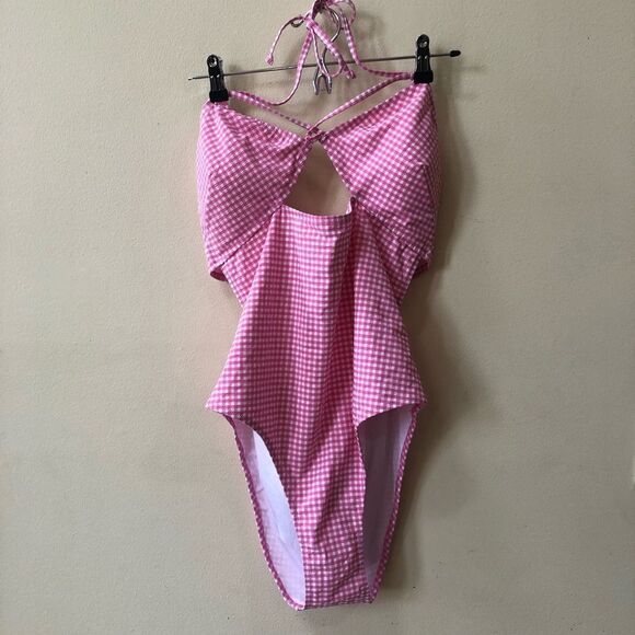 Victoria’s Secret Gingham Strappy Cutout One-Piece Swimsuit - Picture 3 of 6